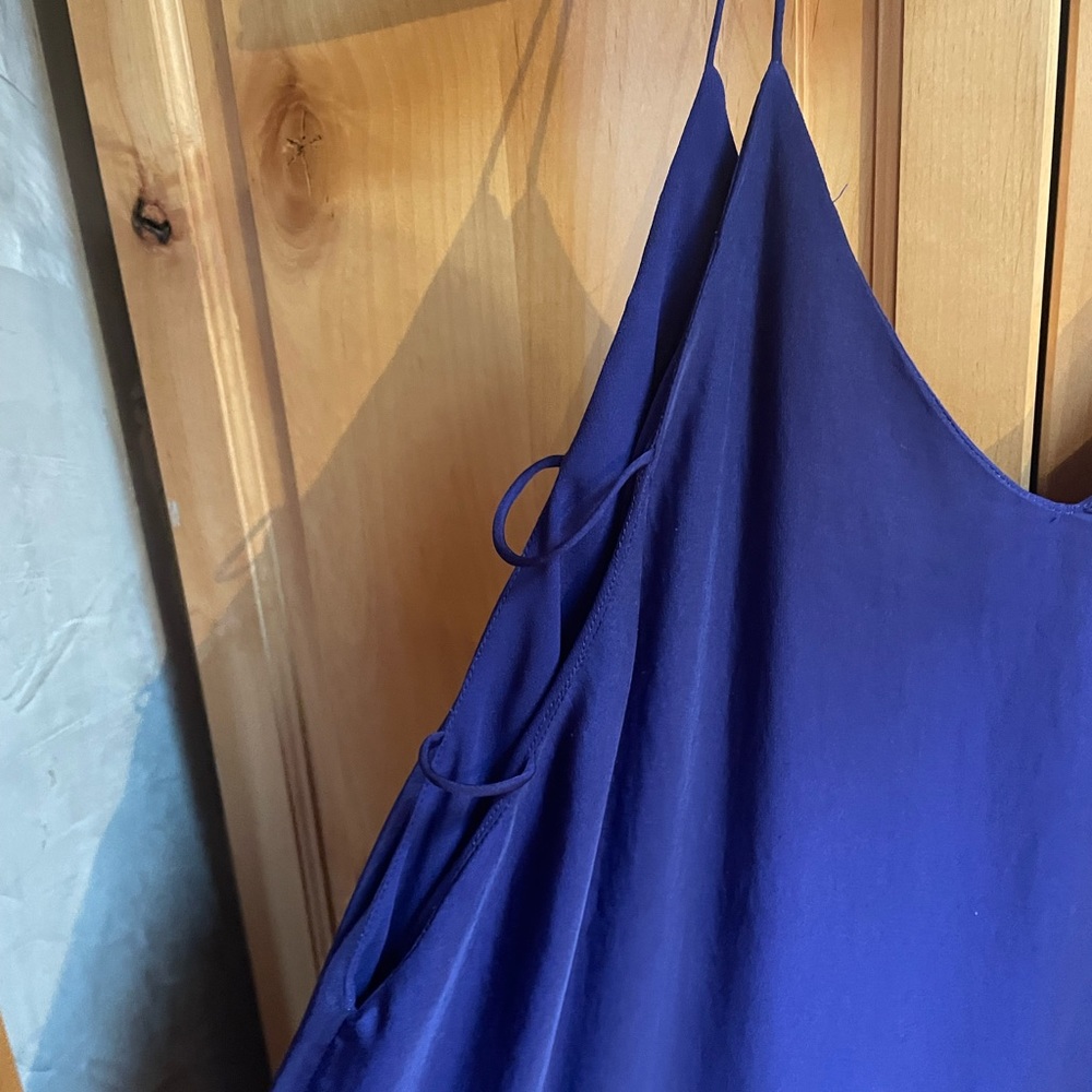 Deep Purple 100% Polyester Spaghetti Strap Maxi - image 3